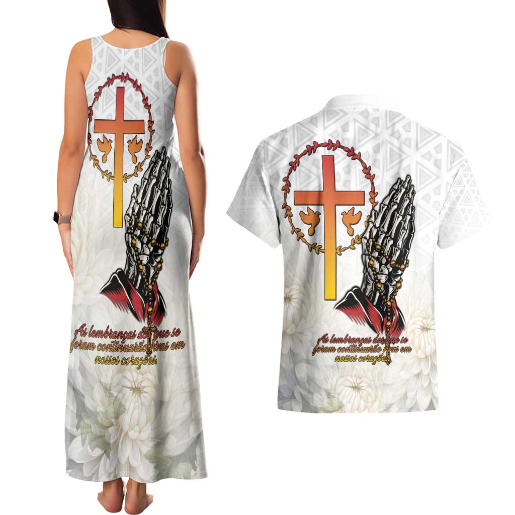 Angola All Souls Day Couples Matching Tank Maxi Dress and Hawaiian Shirt Together in Remembrance - Wonder Print Shop