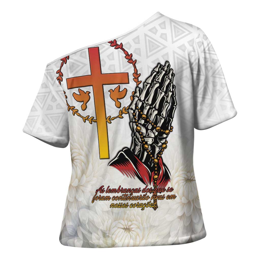 Angola All Souls Day Cross Shoulder Shirt Together in Remembrance - Wonder Print Shop