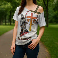 Angola All Souls Day Cross Shoulder Shirt Together in Remembrance - Wonder Print Shop