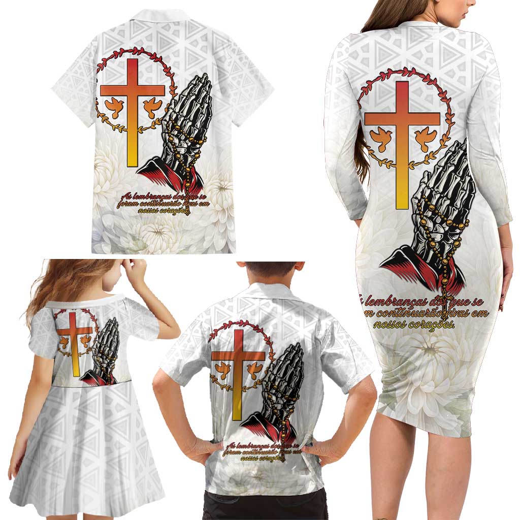 Angola All Souls Day Family Matching Long Sleeve Bodycon Dress and Hawaiian Shirt Together in Remembrance - Wonder Print Shop