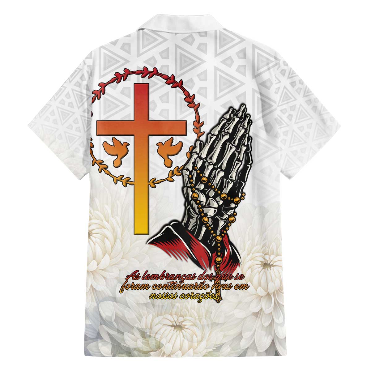 Angola All Souls Day Family Matching Off The Shoulder Long Sleeve Dress and Hawaiian Shirt Together in Remembrance - Wonder Print Shop