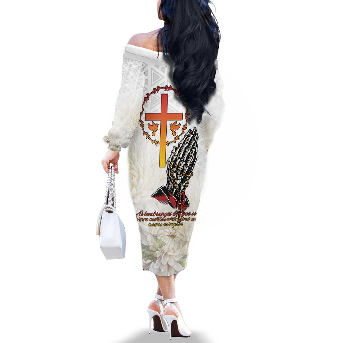 Angola All Souls Day Family Matching Off The Shoulder Long Sleeve Dress and Hawaiian Shirt Together in Remembrance - Wonder Print Shop