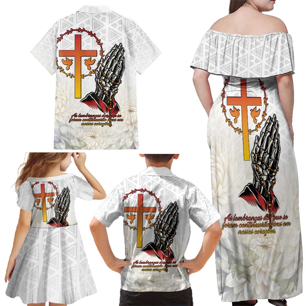 Angola All Souls Day Family Matching Off Shoulder Maxi Dress and Hawaiian Shirt Together in Remembrance - Wonder Print Shop