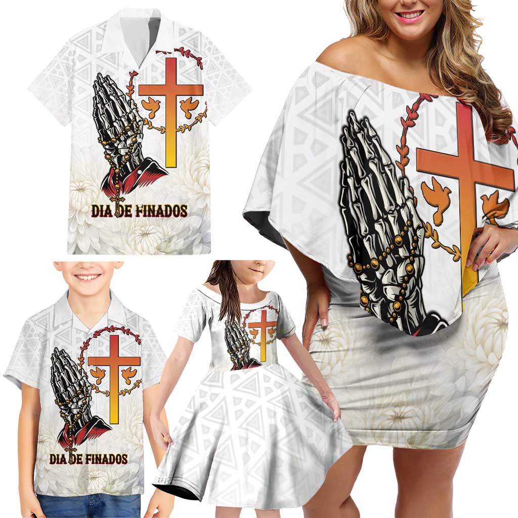 Angola All Souls Day Family Matching Off Shoulder Short Dress and Hawaiian Shirt Together in Remembrance - Wonder Print Shop