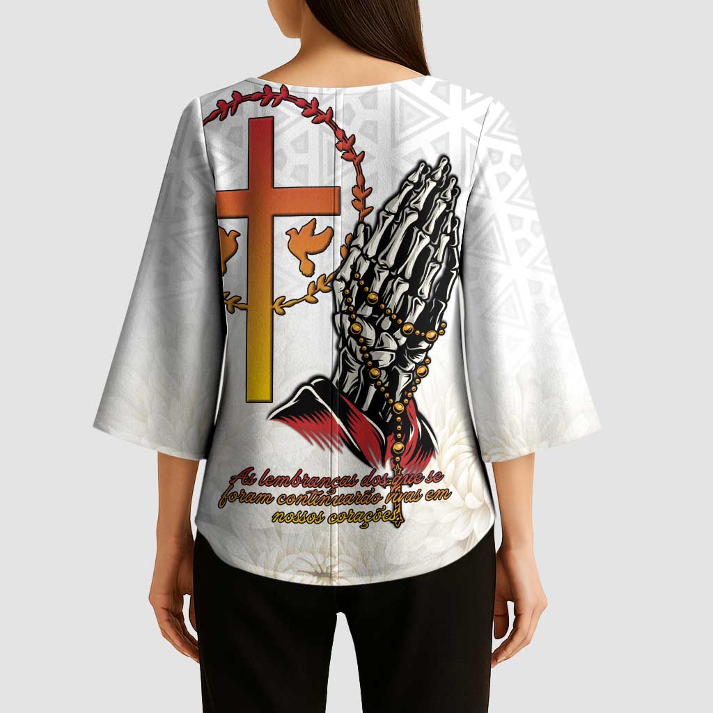 Angola All Souls Day Kimono Sleeve Blouse Together in Remembrance - Wonder Print Shop