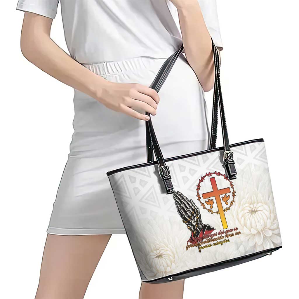 Angola All Souls Day Leather Tote Bag Together in Remembrance - Wonder Print Shop