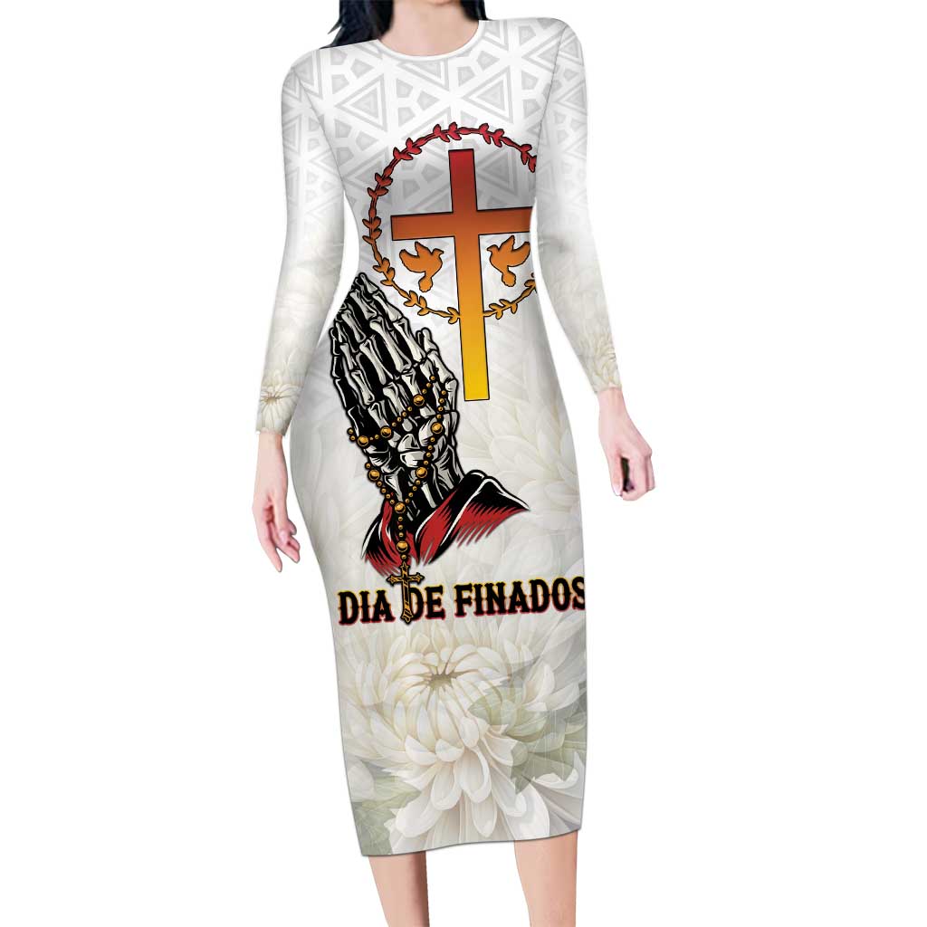Angola All Souls Day Long Sleeve Bodycon Dress Together in Remembrance - Wonder Print Shop
