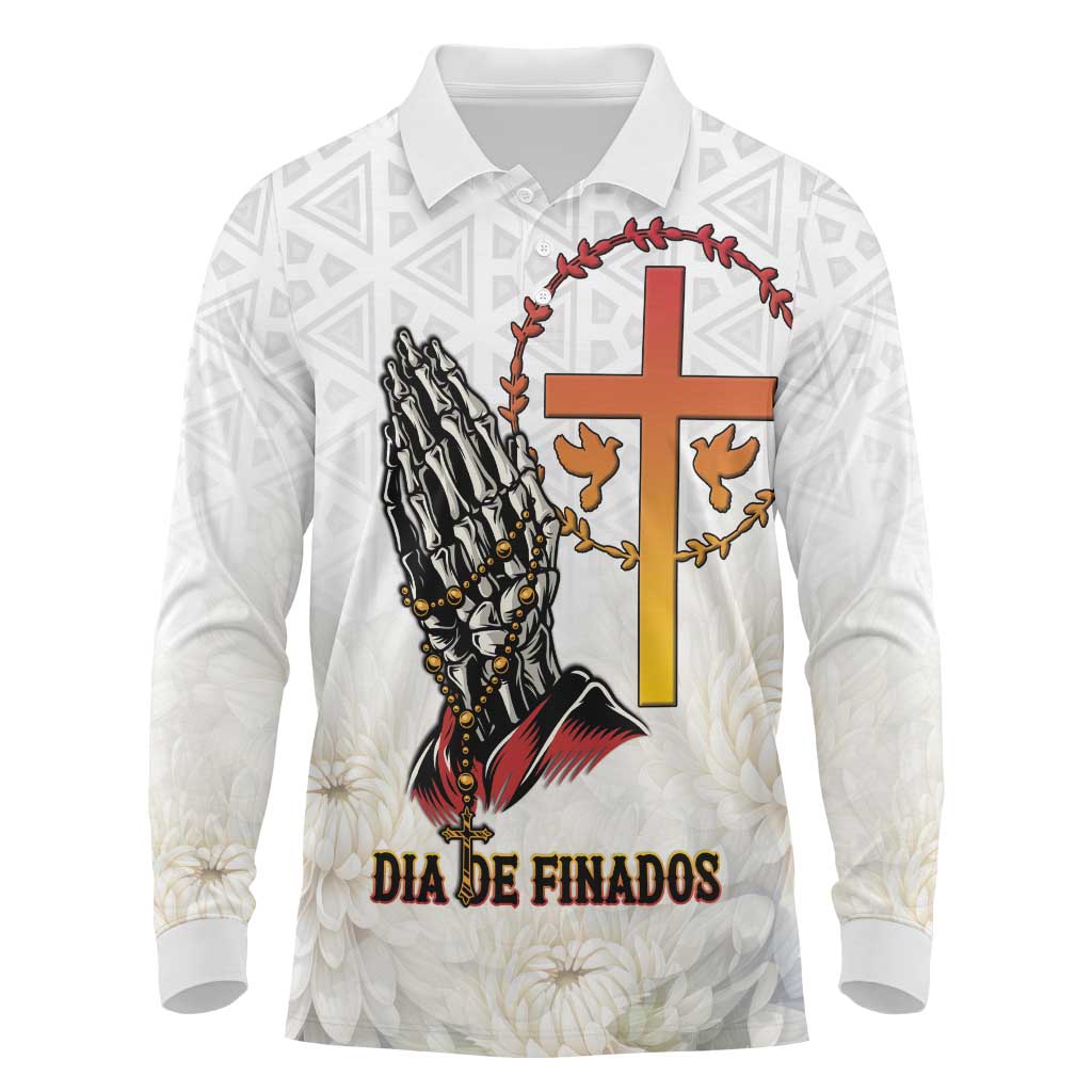 Angola All Souls Day Long Sleeve Polo Shirt Together in Remembrance - Wonder Print Shop