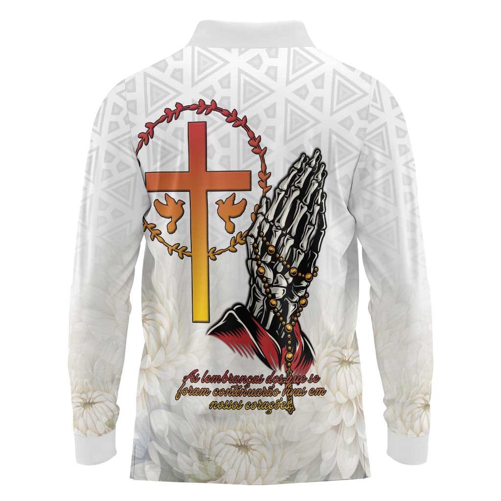 Angola All Souls Day Long Sleeve Polo Shirt Together in Remembrance - Wonder Print Shop