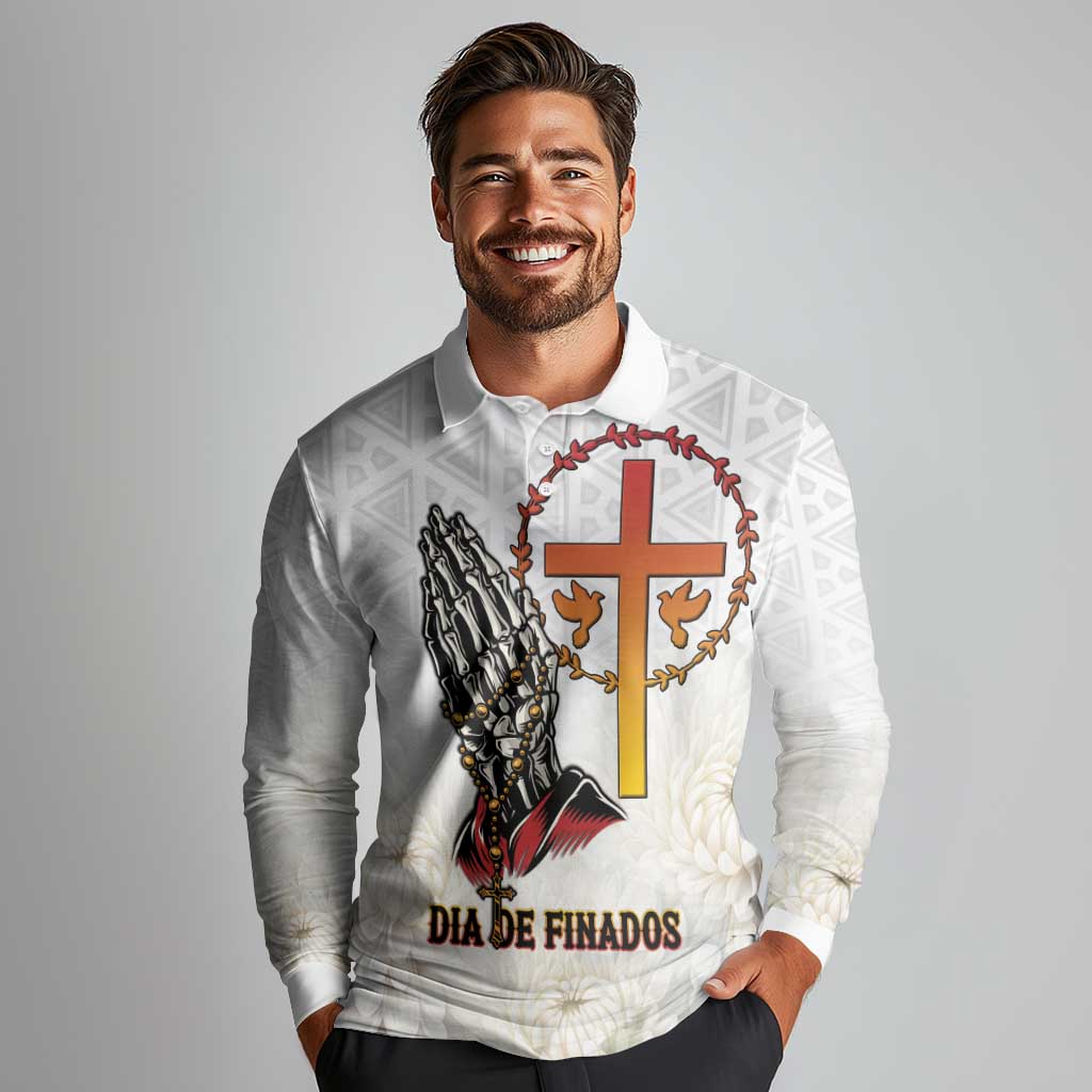 Angola All Souls Day Long Sleeve Polo Shirt Together in Remembrance - Wonder Print Shop