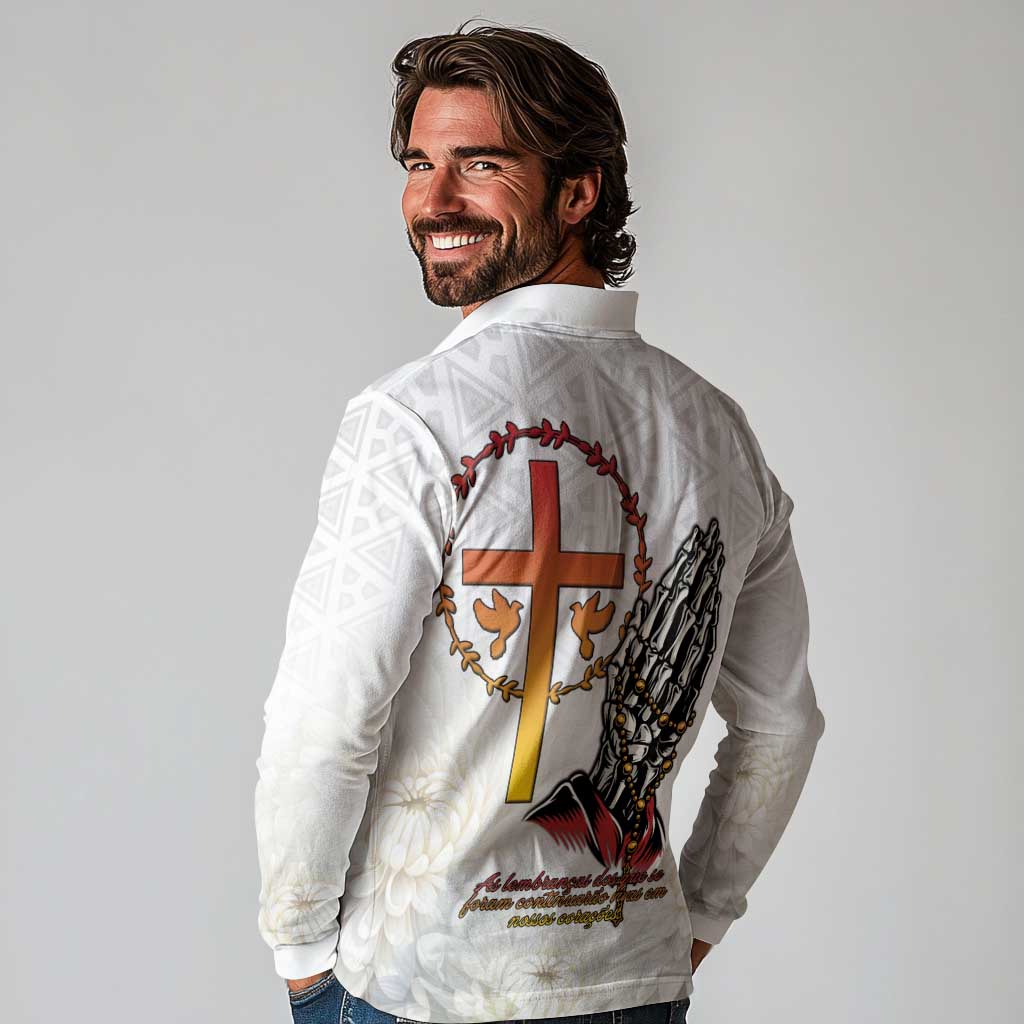 Angola All Souls Day Long Sleeve Polo Shirt Together in Remembrance - Wonder Print Shop