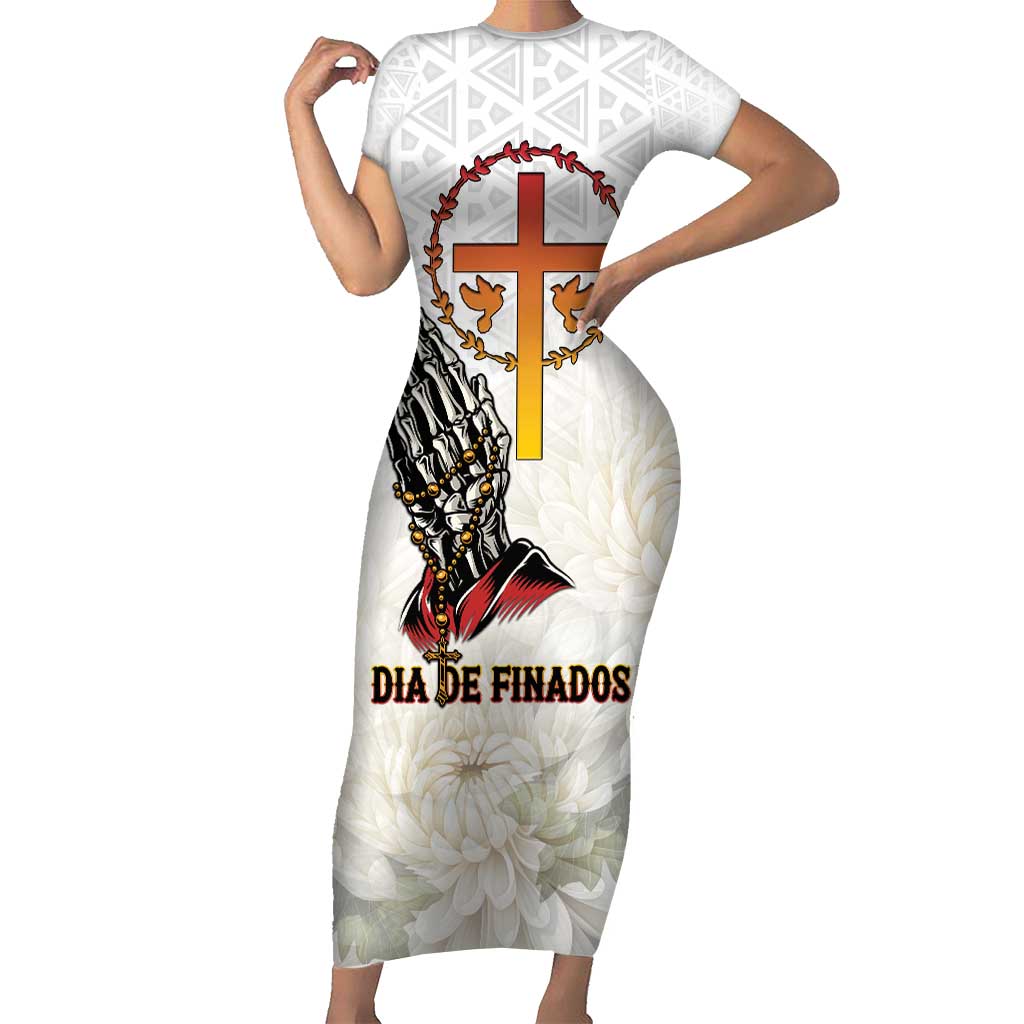 Angola All Souls Day Short Sleeve Bodycon Dress Together in Remembrance - Wonder Print Shop
