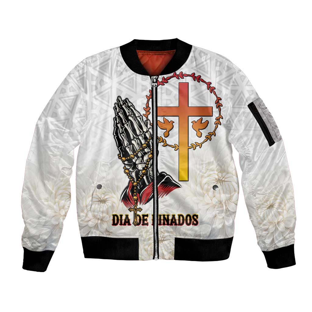 Angola All Souls Day Sleeve Zip Bomber Jacket Together in Remembrance - Wonder Print Shop