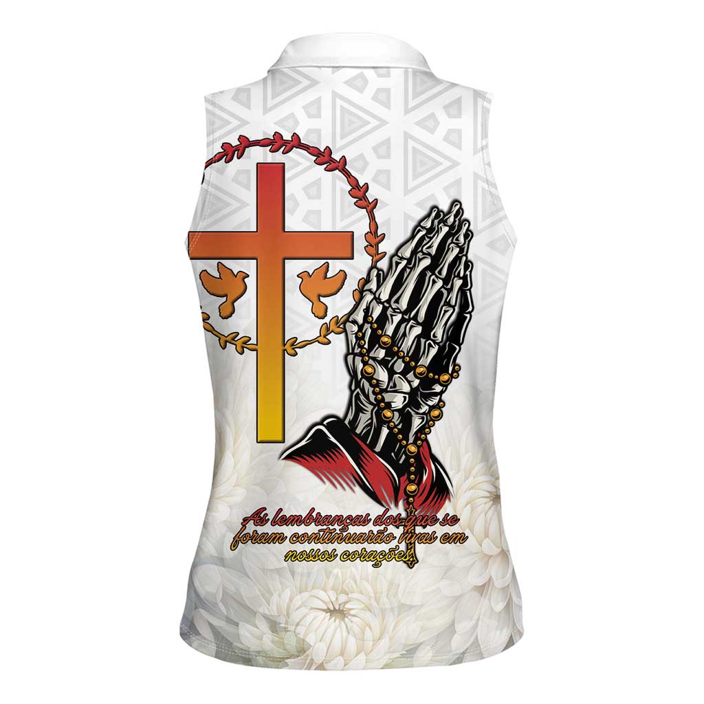 Angola All Souls Day Women Sleeveless Polo Shirt Together in Remembrance - Wonder Print Shop