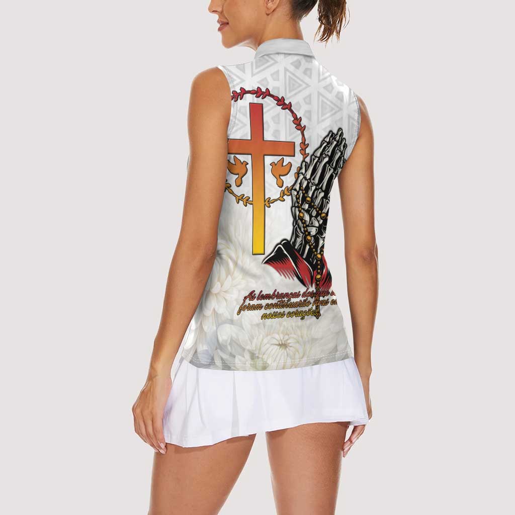 Angola All Souls Day Women Sleeveless Polo Shirt Together in Remembrance - Wonder Print Shop