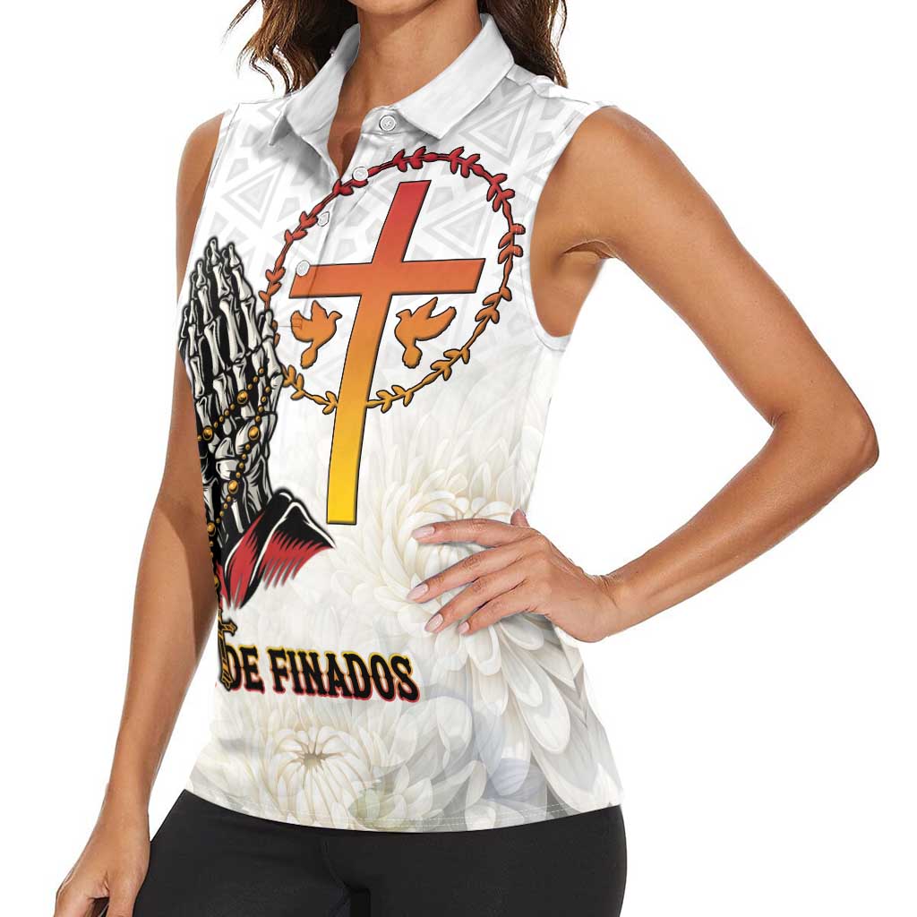 Angola All Souls Day Women Sleeveless Polo Shirt Together in Remembrance - Wonder Print Shop