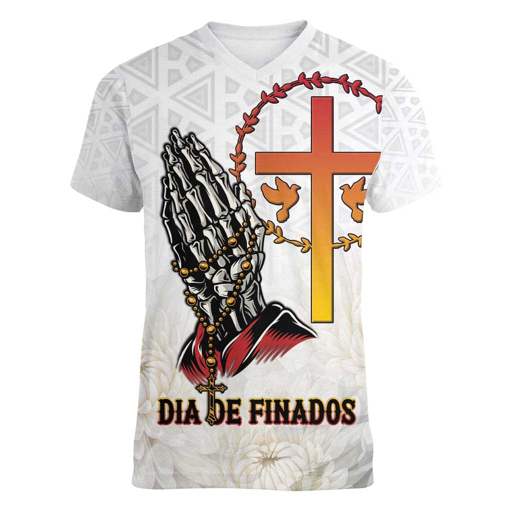 Angola All Souls Day Women V-Neck T-Shirt Together in Remembrance - Wonder Print Shop