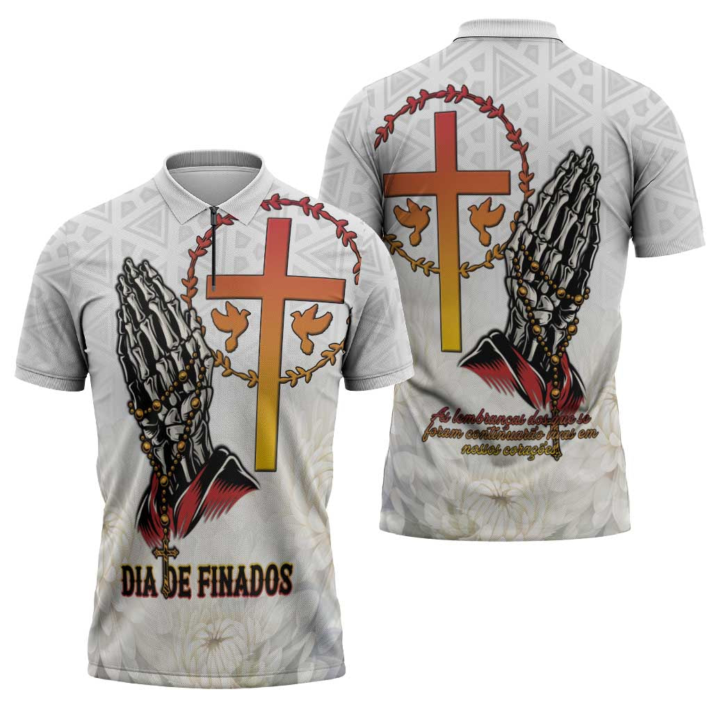 Angola All Souls Day Zipper Polo Shirt Together in Remembrance - Wonder Print Shop