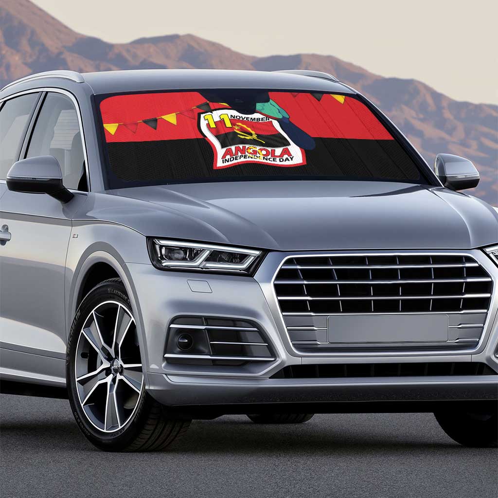 Happy Angola Auto Sun Shade 50 Years of Independence - Wonder Print Shop
