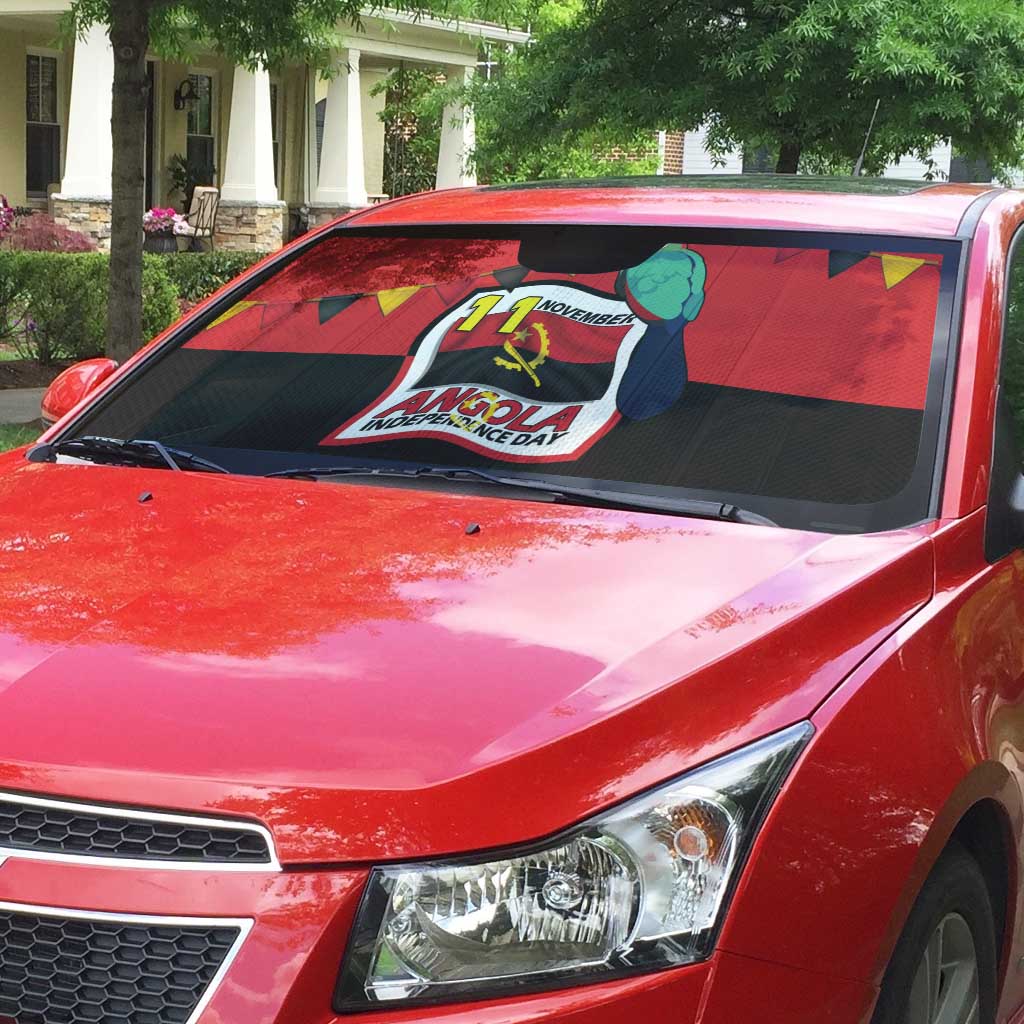 Happy Angola Auto Sun Shade 50 Years of Independence - Wonder Print Shop