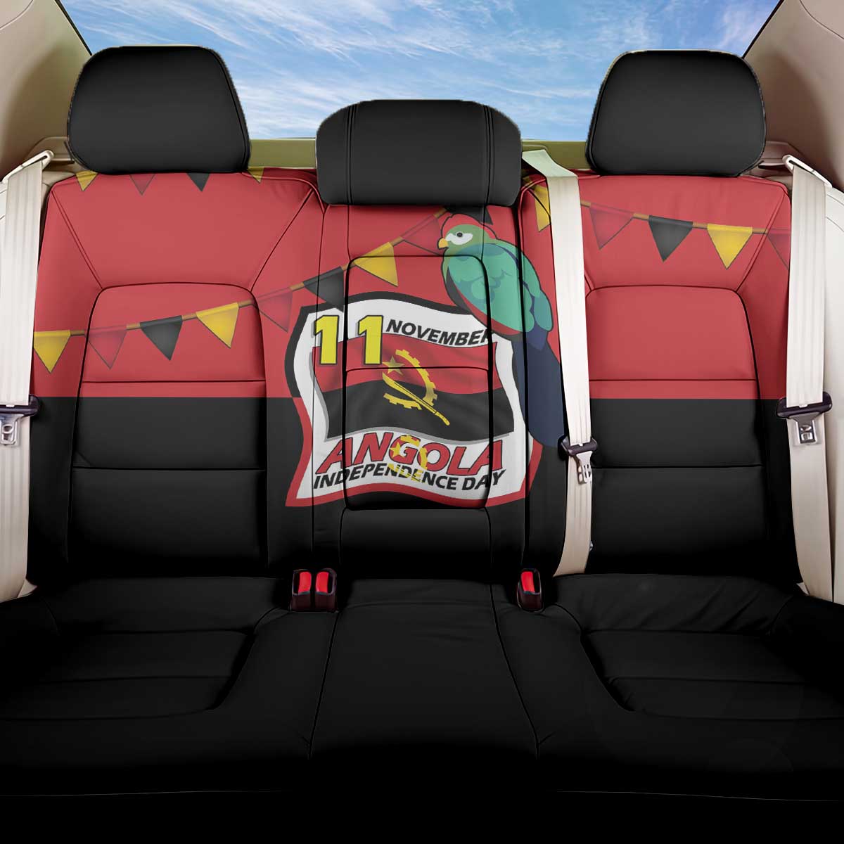 Happy Angola Back Car Seat Cover 50 Years of Independence - Wonder Print Shop
