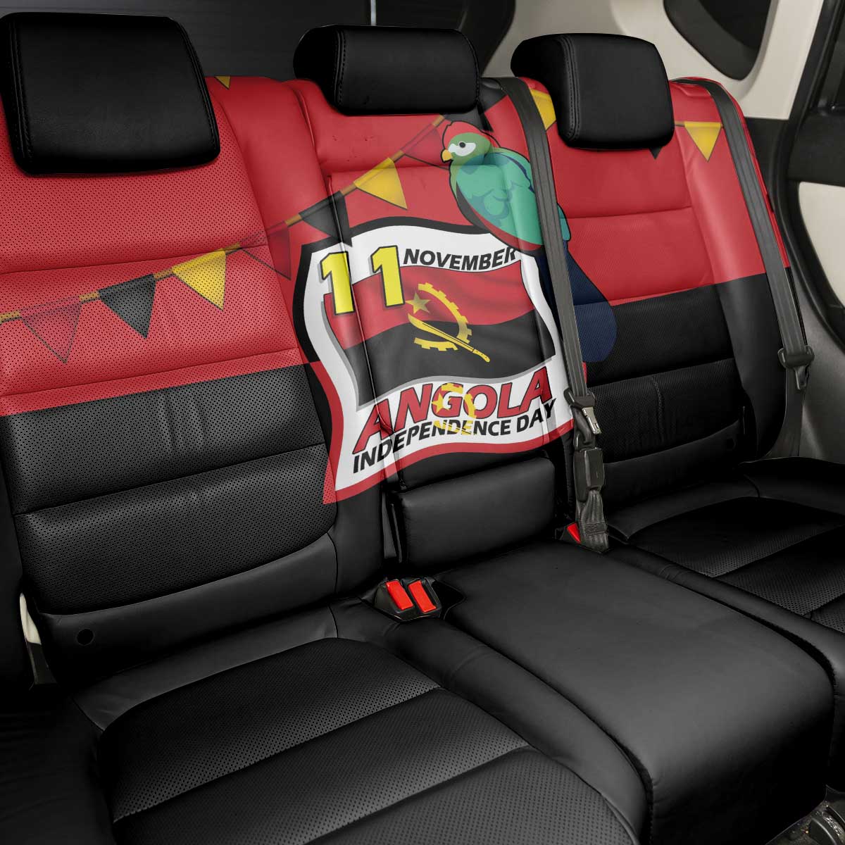 Happy Angola Back Car Seat Cover 50 Years of Independence - Wonder Print Shop