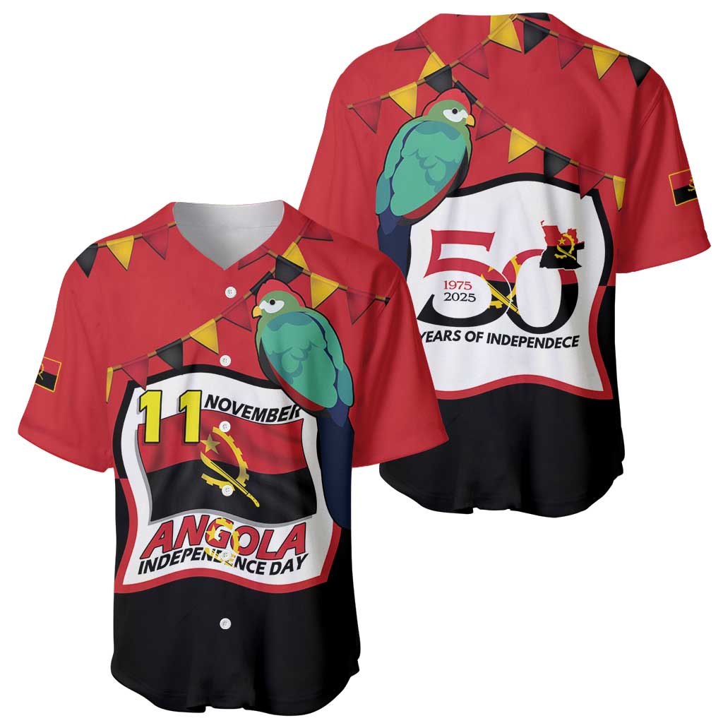 Happy Angola Baseball Jersey 50 Years of Independence - Wonder Print Shop
