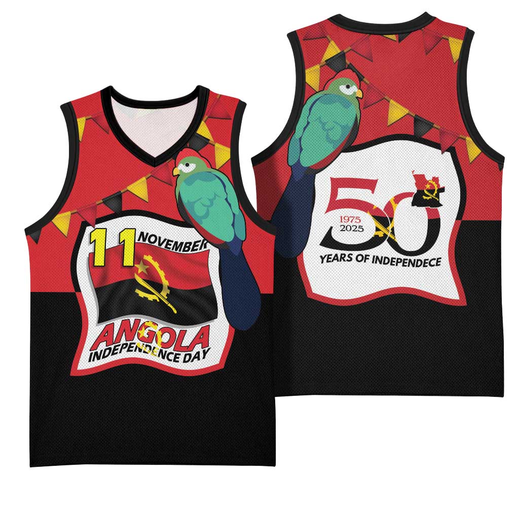 Happy Angola Basketball Jersey 50 Years of Independence - Wonder Print Shop