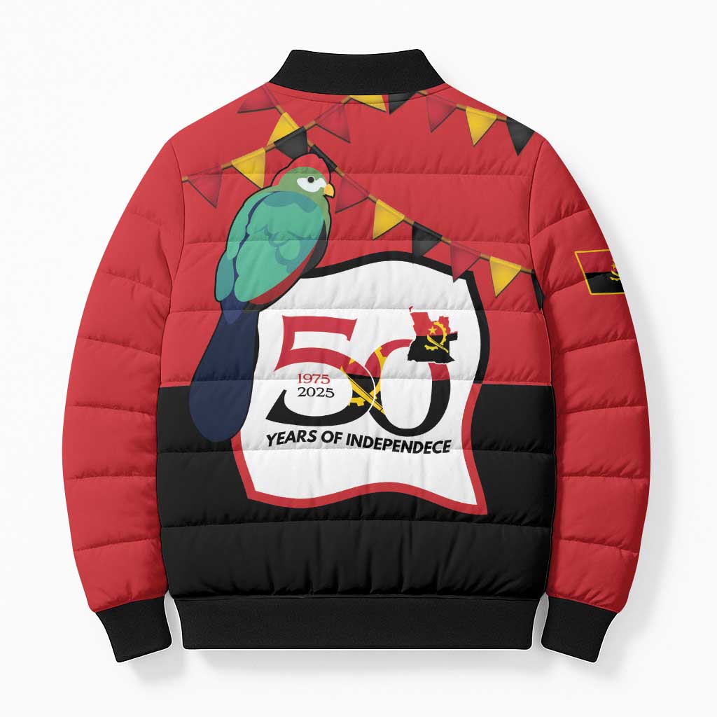 Happy Angola Bomber Puffer Jacket 50 Years of Independence - Wonder Print Shop
