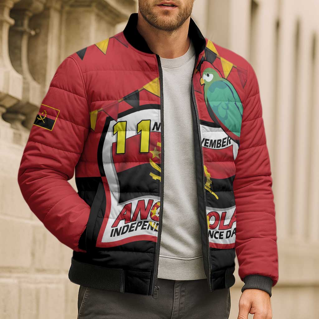 Happy Angola Bomber Puffer Jacket 50 Years of Independence - Wonder Print Shop