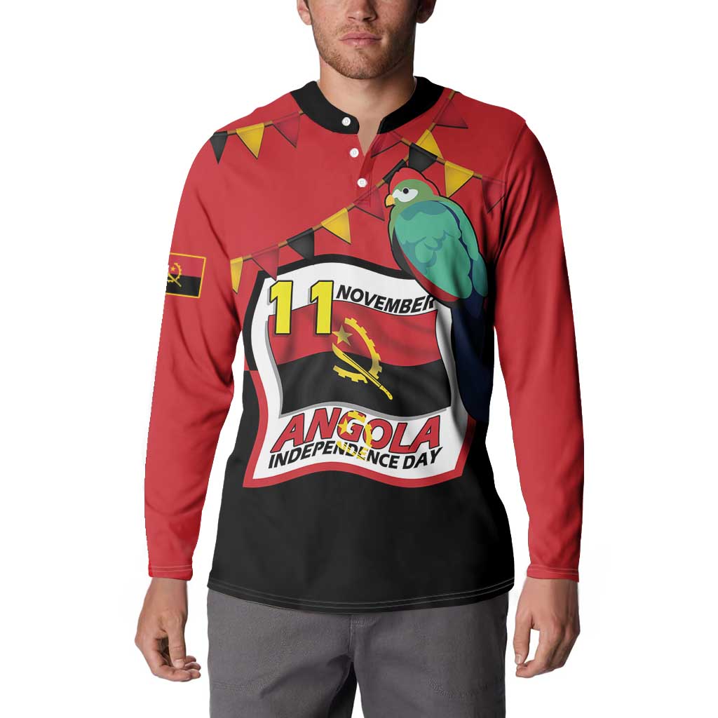 Happy Angola Button Sweatshirt 50 Years of Independence - Wonder Print Shop