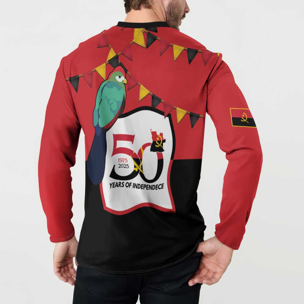 Happy Angola Button Sweatshirt 50 Years of Independence - Wonder Print Shop
