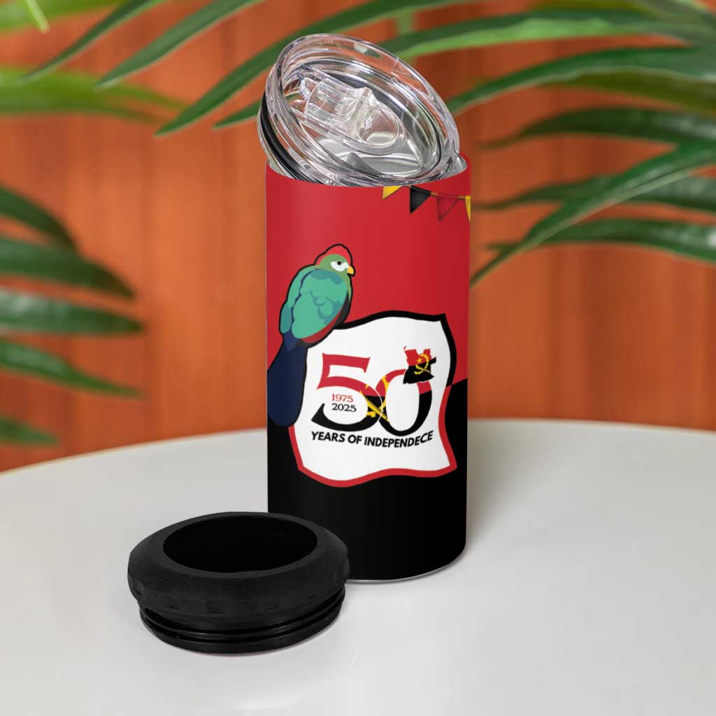 Happy Angola 4 in 1 Can Cooler Tumbler 50 Years of Independence - Wonder Print Shop