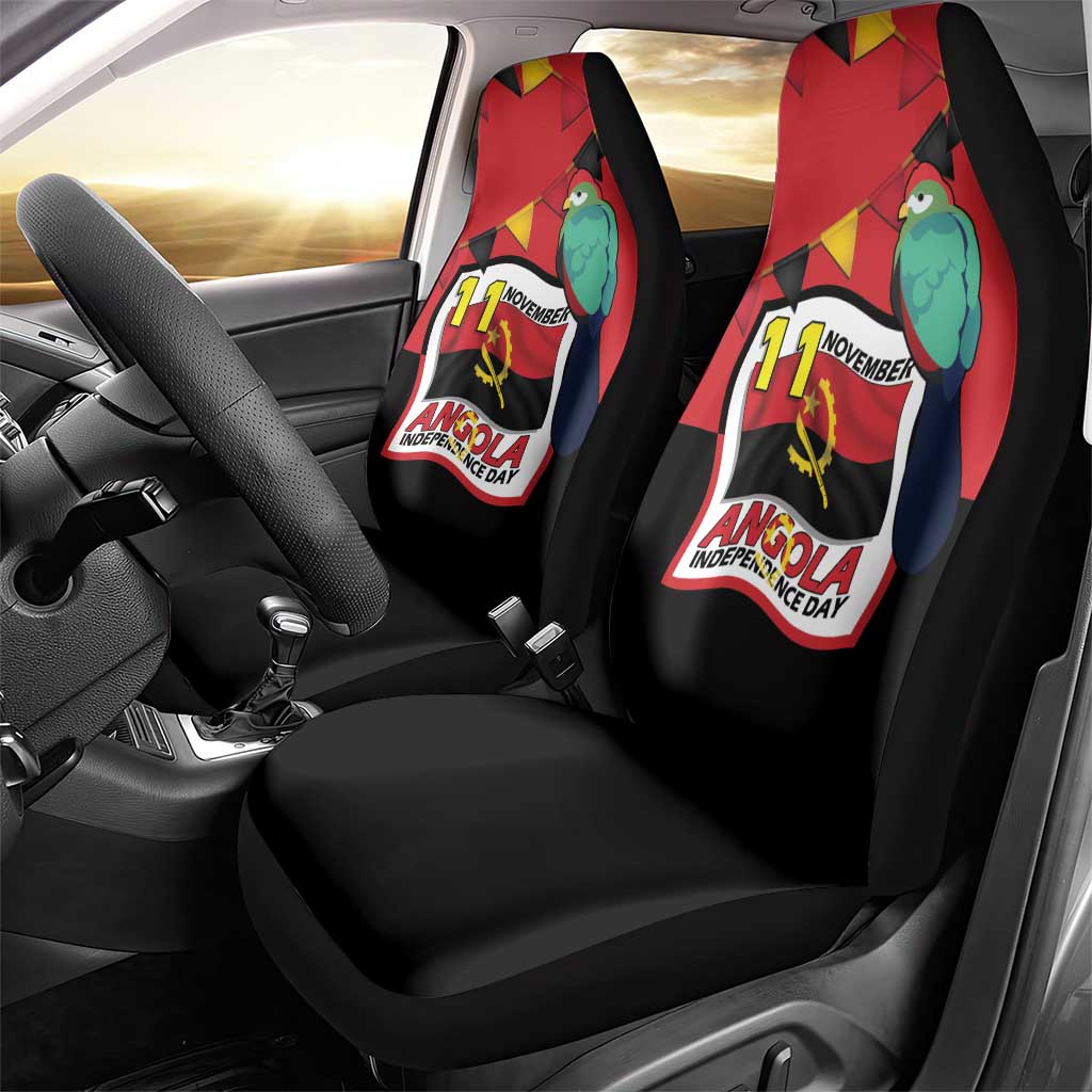 Happy Angola Car Seat Cover 50 Years of Independence - Wonder Print Shop