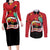 Happy Angola Couples Matching Long Sleeve Bodycon Dress and Long Sleeve Button Shirt 50 Years of Independence - Wonder Print Shop