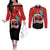 Happy Angola Couples Matching Off The Shoulder Long Sleeve Dress and Long Sleeve Button Shirt 50 Years of Independence - Wonder Print Shop