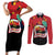 Happy Angola Couples Matching Short Sleeve Bodycon Dress and Long Sleeve Button Shirt 50 Years of Independence - Wonder Print Shop
