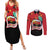 Happy Angola Couples Matching Summer Maxi Dress and Long Sleeve Button Shirt 50 Years of Independence - Wonder Print Shop