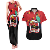 Happy Angola Couples Matching Tank Maxi Dress and Hawaiian Shirt 50 Years of Independence - Wonder Print Shop