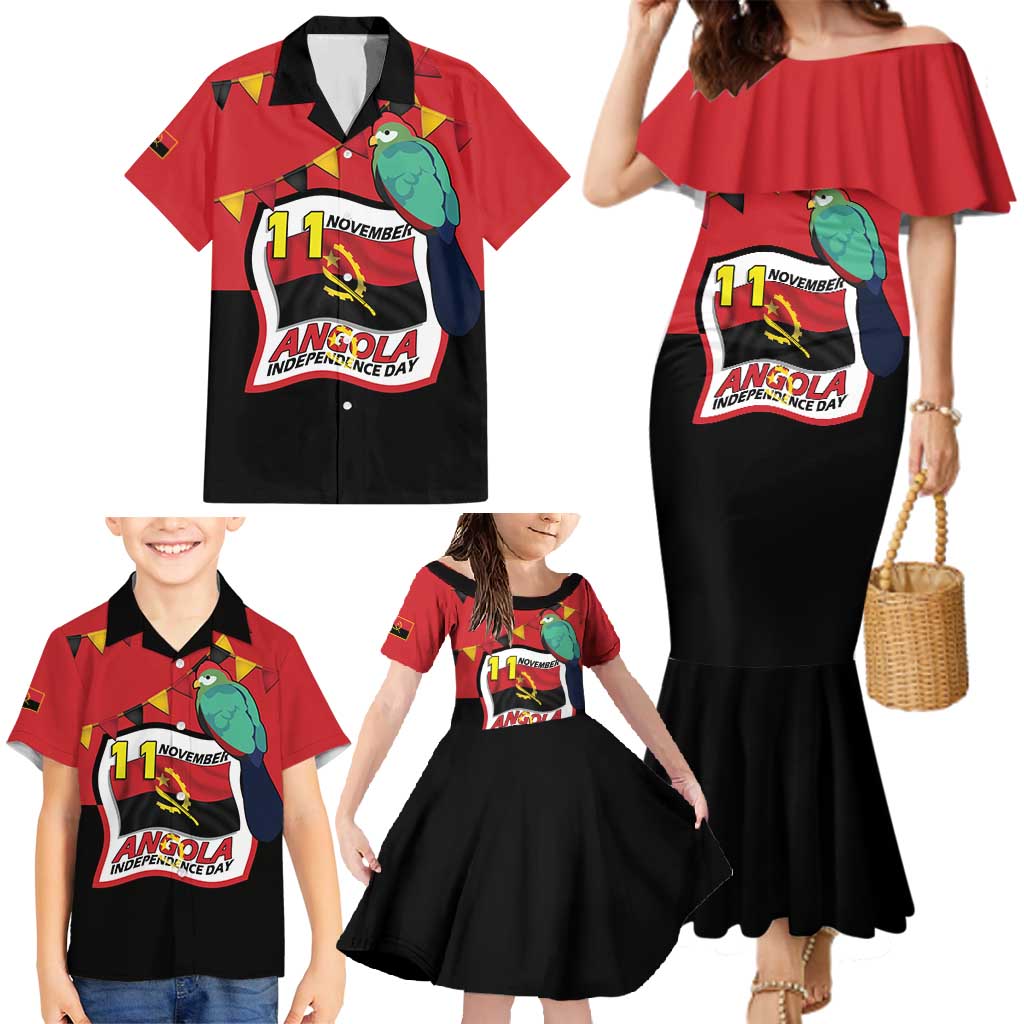 Happy Angola Family Matching Mermaid Dress and Hawaiian Shirt 50 Years of Independence - Wonder Print Shop
