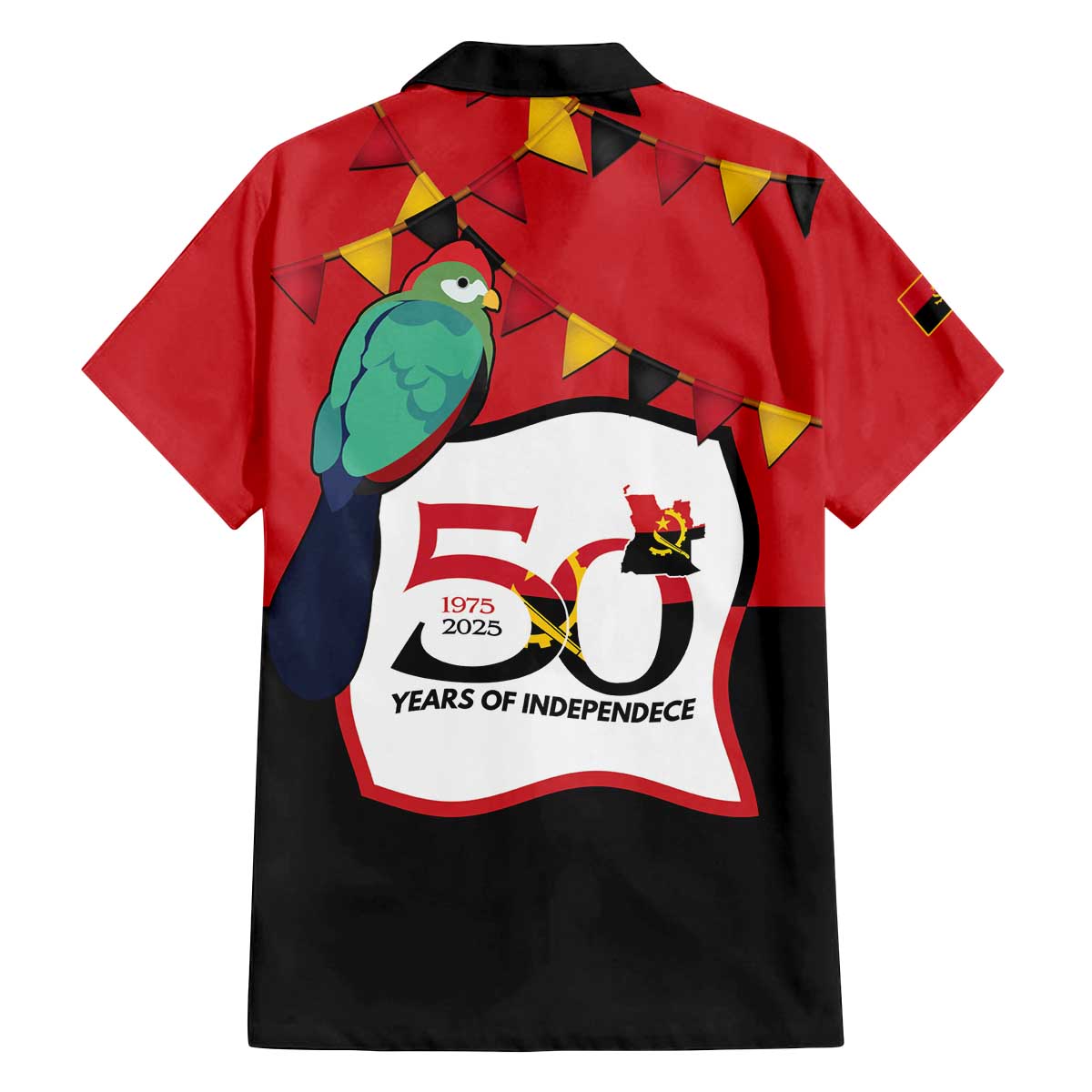 Happy Angola Family Matching Off The Shoulder Long Sleeve Dress and Hawaiian Shirt 50 Years of Independence - Wonder Print Shop