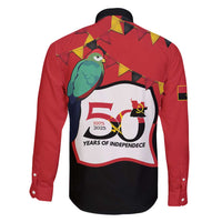 Happy Angola Family Matching Off Shoulder Maxi Dress and Hawaiian Shirt 50 Years of Independence - Wonder Print Shop