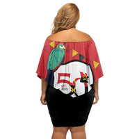 Happy Angola Family Matching Off Shoulder Short Dress and Hawaiian Shirt 50 Years of Independence - Wonder Print Shop