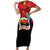 Happy Angola Family Matching Short Sleeve Bodycon Dress and Hawaiian Shirt 50 Years of Independence - Wonder Print Shop