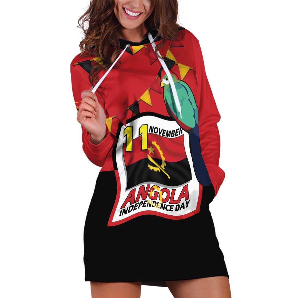 Happy Angola Hoodie Dress 50 Years of Independence - Wonder Print Shop