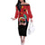 Happy Angola Off The Shoulder Long Sleeve Dress 50 Years of Independence - Wonder Print Shop