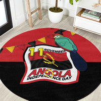 Happy Angola Round Carpet 50 Years of Independence - Wonder Print Shop