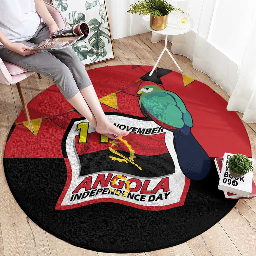 Happy Angola Round Carpet 50 Years of Independence - Wonder Print Shop
