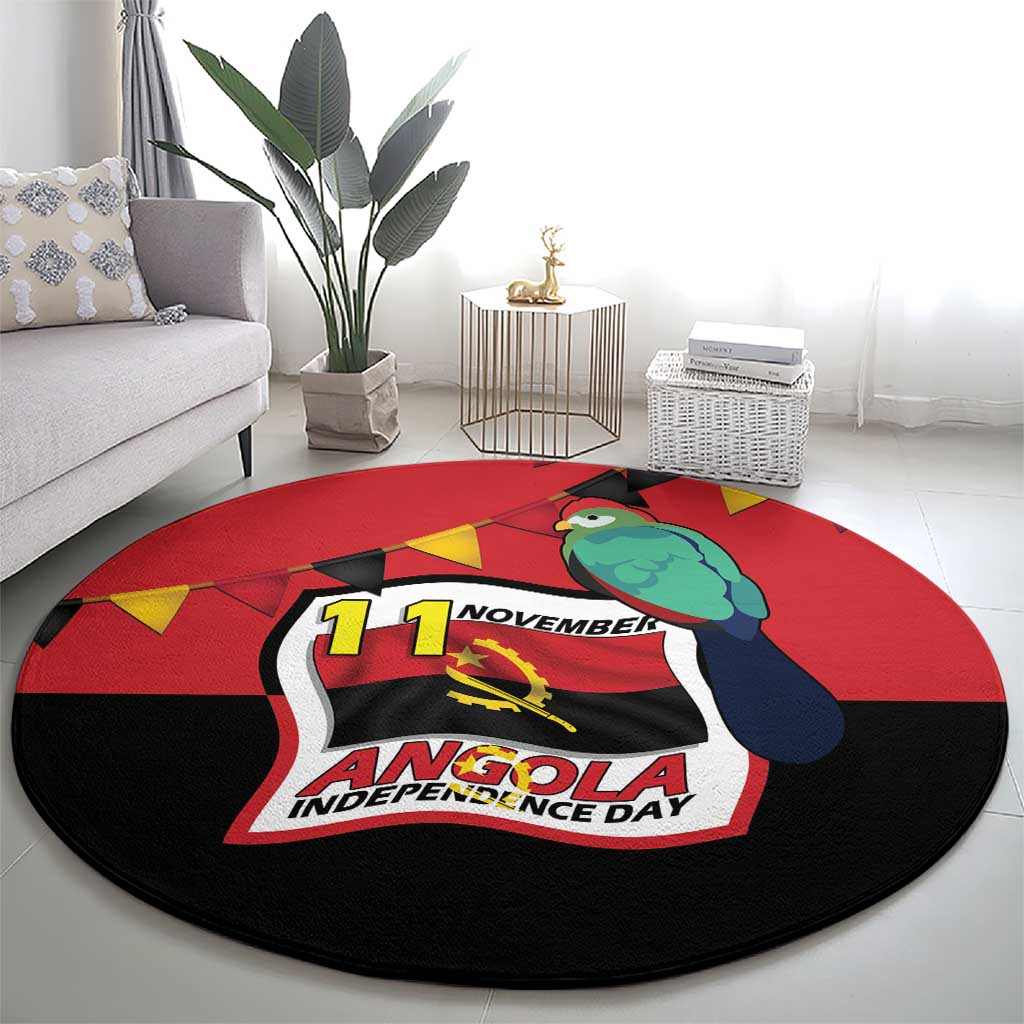 Happy Angola Round Carpet 50 Years of Independence - Wonder Print Shop