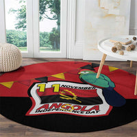 Happy Angola Round Carpet 50 Years of Independence - Wonder Print Shop